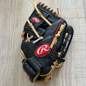 Rawlings Youth Highlight Series Black Leather Baseball Glove 10 1/2 inch H1051B